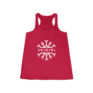 Skigirl Women's Flowy Yoga Tank - White Logo