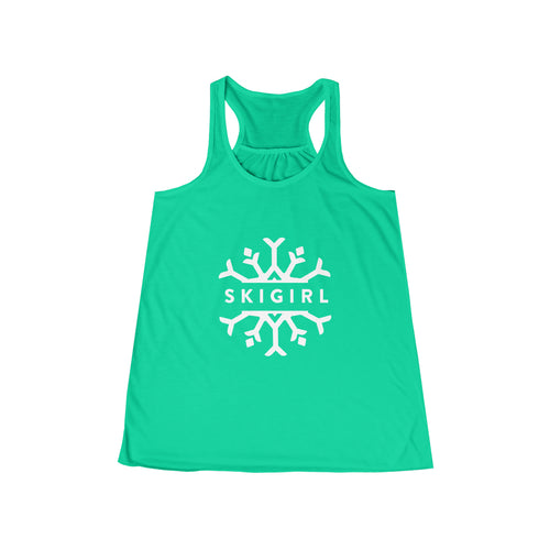 Skigirl Women's Flowy Yoga Tank - White Logo