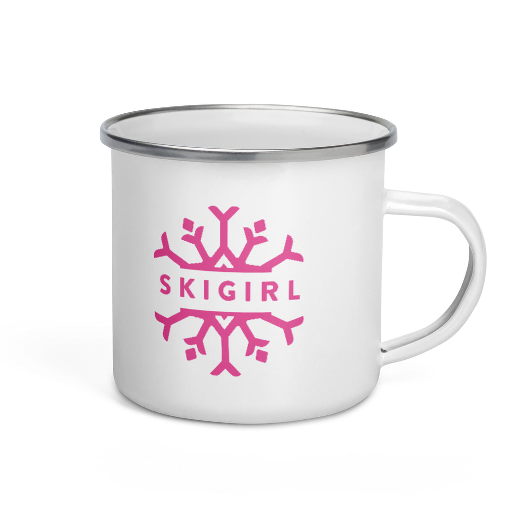 Skigirl Enamel Mug