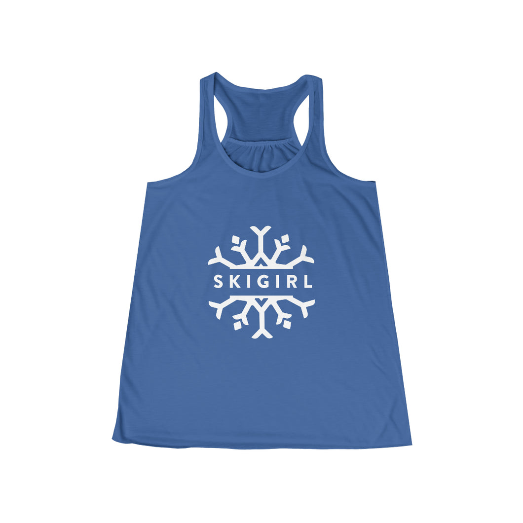 Skigirl Women's Flowy Yoga Tank - White Logo
