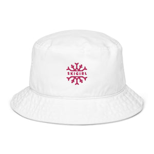 Skigirl Organic Bucket Hat - Pink Logo
