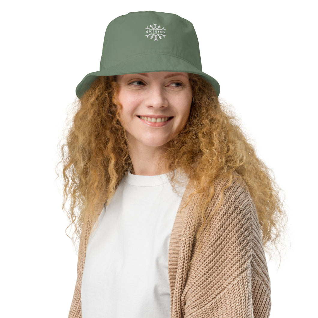 Skigirl Organic Bucket Hat - White Logo