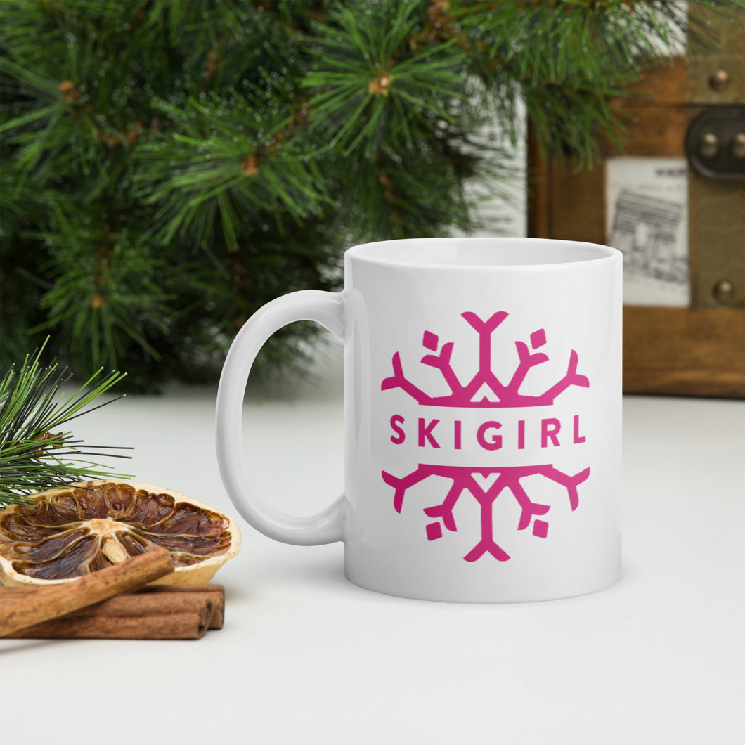 Skigirl White Glossy Mug